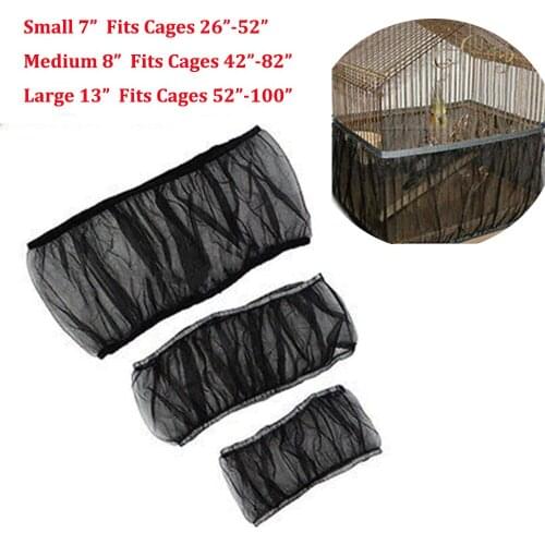 Dustproof Birdcage Cover Nylon Mesh Bird Cage Cover Shell Skirt Net Seed Catcher Guard Airy Mesh Net Parrot Pet Bird Cage Cover2