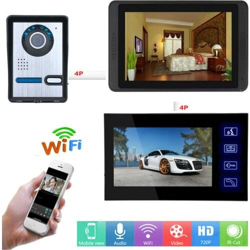 SmartYIBA WIFI Video Door Phone With 7inch Video Monitor 1000TVL Doorbell Intercom Kit Wired/Wireless IR Night Vision Doorphone