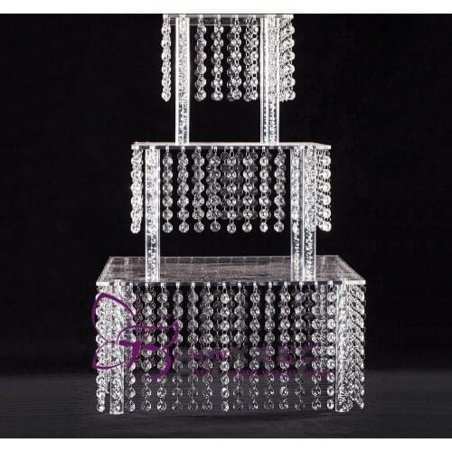 Wedding decoration three-layer square acrylic cake stand party supplies layered dessert table cake stand cupcake stands