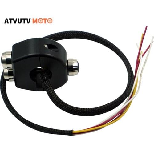 25mm 22mm Universal CNC Motorcycle Switches Handlebar Mount Headlight Fog Light Horn Brake ON/OFF Start Kill 3 Button Switch