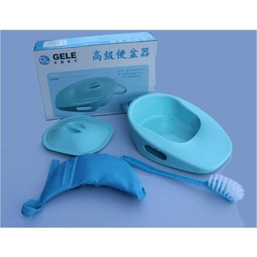 Thicken home bed care elderly poop pots patients toilets men women pick up urinals male female patient urinary pot on bed +brush