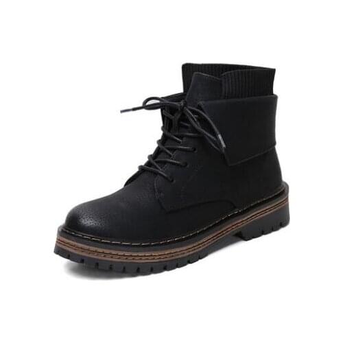 Womens Breathable shoes Ladies fashion in Spring and Autumn casual shoes wedges Soft and comfortable lace-up woman boots shoes