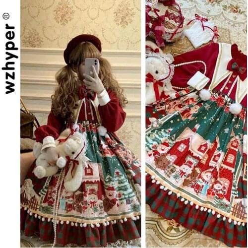 Top Quality Gothic Lolita Dress Harajuku Street Fashion Cross Cosplay Female Bow Dress Japanese Soft Sister Style Dress