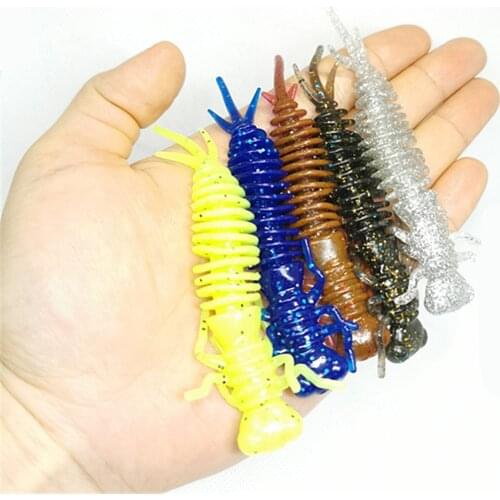 10PCS/Worm Fishing Bait 55mm/75mm/100mm Artificial Crankbait Bass Silicone Bait Minnow Sinking Fishing Jig Wobbler Soft Bait