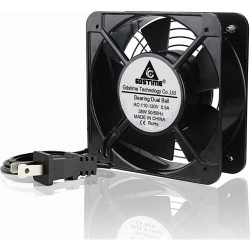 10Pcs Gdstime 15050 AC Axial Fan 110V 115V 120V 150MM 15CM 150X150X50MM Industry Fan Ventilation Exhaust Projects Cooling Fan