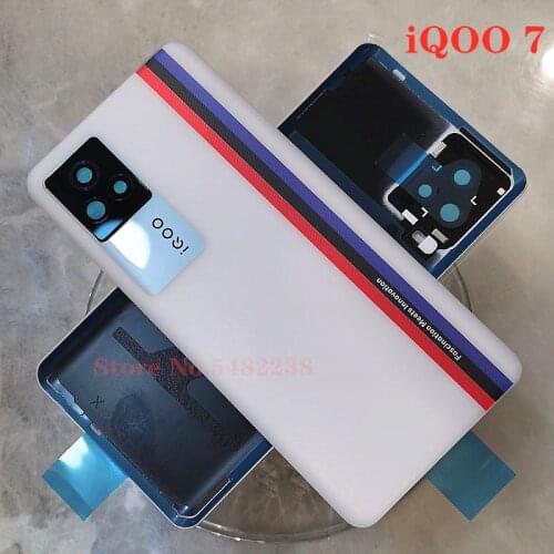 100% Original battery cover Case For Vivo iQOO 7 Back Cover Housing door Rear case With camera lens For iQOO7