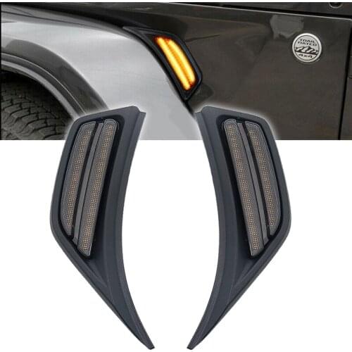 2Pcs LED Front Fender Side Marker Light Turn Signal Lamp for Jeep Wrangler JL 2018 2019