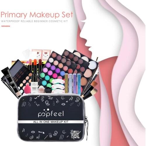 30pcs Makeup Set Matte Lipstick Professional Eyeshadow Palette Mascara Gift With Cosmetic Bag Travel Portable Long Lasting