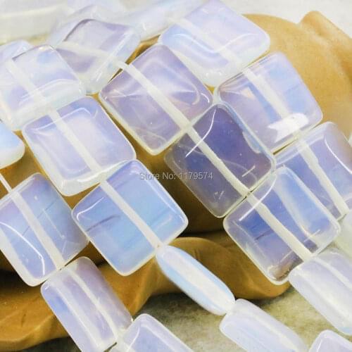 Hot Sale Accessories Sri Lanka Natural Moonstone Square Loose Beads Natural Stone DIY Hand Made Jewelry making 14mm 15inch Gifts