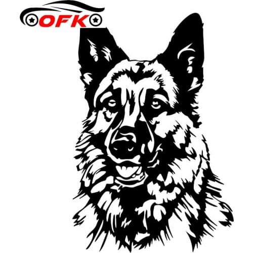 Dog Car Stickers Decor Motorcycle Decals German Shepherd Decorative Accessories Creative Sunscreen Waterproof PVC,18cm*12cm