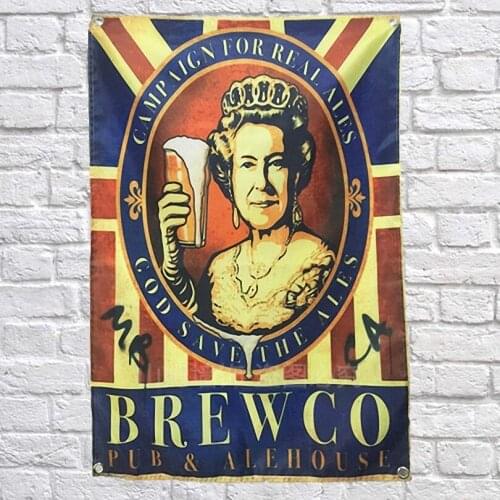 BREWCO BEER Banners Hanging Flag Wall Sticker restaurant Cafe beer workshop Restaurant locomotive club Live background decor