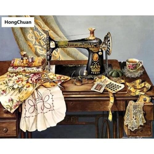 Fast delivery sewing machine cartoon 5D DIY square/round diamond painting mosaic cross stitchhomedecoration mural new year gift