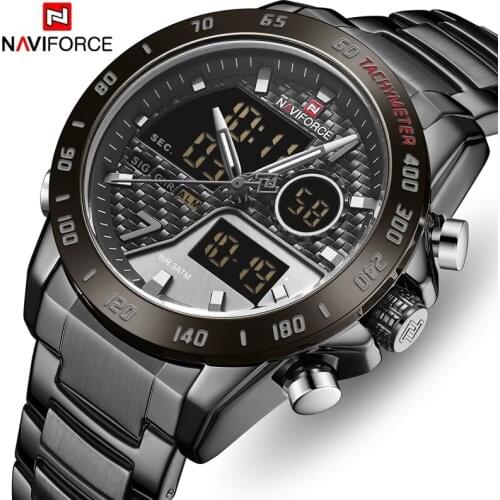 NAVIFORCE Mens Watches Top Brand Luxury Men Analog Digital Dual Display Watch Male Fashion Sports Waterproof Quartz Wristwatch
