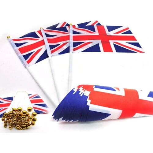CXLIDY 10pcs 14*21cm England Hand Wave Flags Handmade UK National Flag Home Decoration Party Supplies