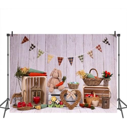 Photography Background Wood House Toy Bear Vegetable photographic Photo props Birthday Newborn portrait photography backdrops