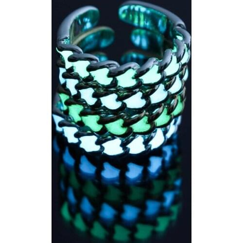 Hot Sale Women Gold Color Luminous Love Heart Shaped Brand Ring Glow In The Dark Ring Adjustable Ring For Girl Part