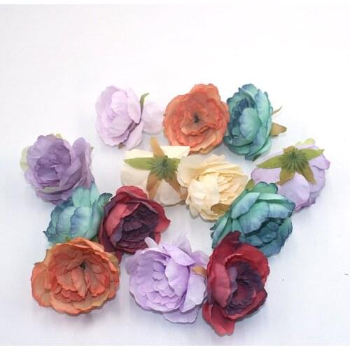 5pcs-20pcs/batch artificial flowers 6cm silk rose peony flower head wedding banquet family garden DIY decoration craft gift box