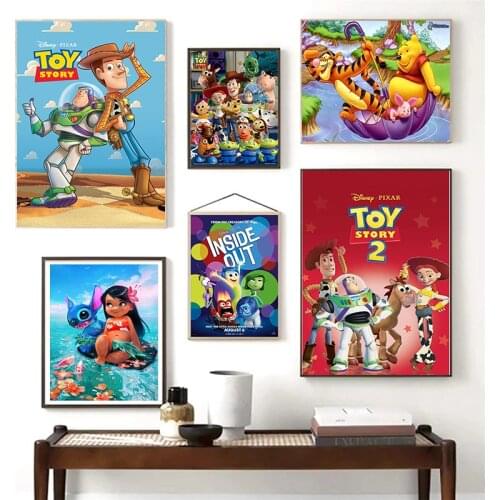 Cartoon Toy Story Movie Canvas Paintings Disney Anime Posters and Prints Wall Art Pictures for Living Kids Room Home Decoration