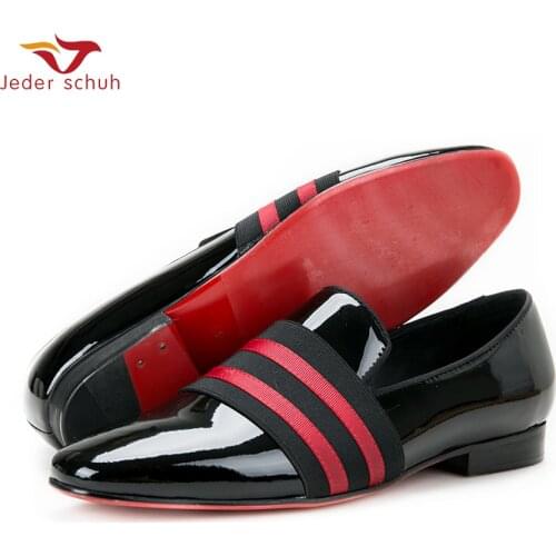 Jeder Schuh men shoes Handmade Men Patent leather Shoes Lace-Up Wear Comfortable Men Dress Wedding Shoes Prom Mens Loafers