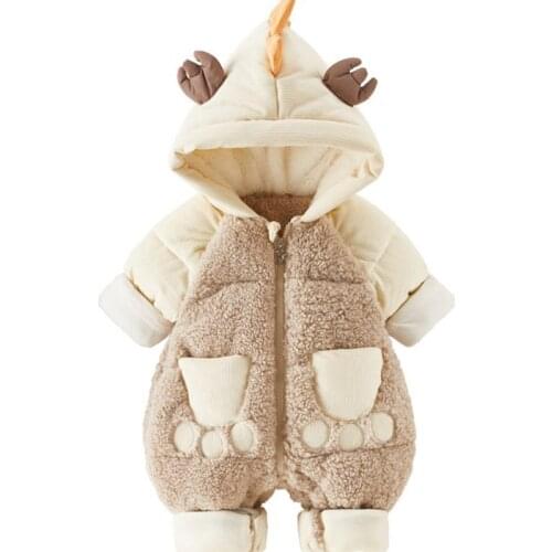 Boys and Girls Jumpsuits Childrens Baby Kids Suits Thick WinteHooded Coats