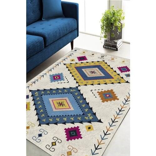 Rugs Patterned Carpet (Machine Washable Slip-Resistant Leather Sole 100cm X 150cm) - CP619