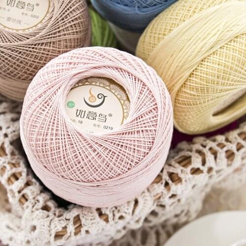 50G 355m No. 8 Lace Thread Ruyi Bird Summer Knitting Yarn Cotton Crochet Thread Mercerized Wool Pure Cotton Wire