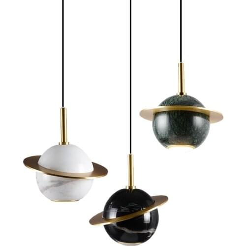 Personality art bedroom bedside restaurant bar small bar led light fixtures Nordic postmodern minimalist marble pendant lights