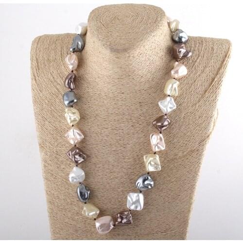 Fashion Bohemian Jewelry Irregular Big Pearl Shell Necklaces For Women Ethnic Power Necklaces
