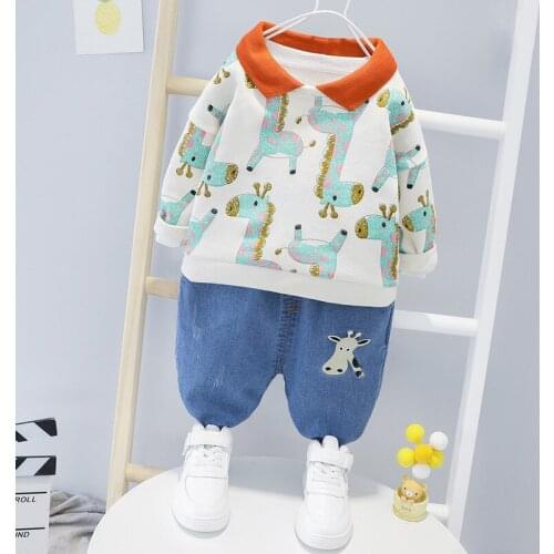 Fashion New Baby Boy Clothes Set Cotton Long Sleeve Shirts+ Pants Toddler Outfitslovely Sportswear CJT009