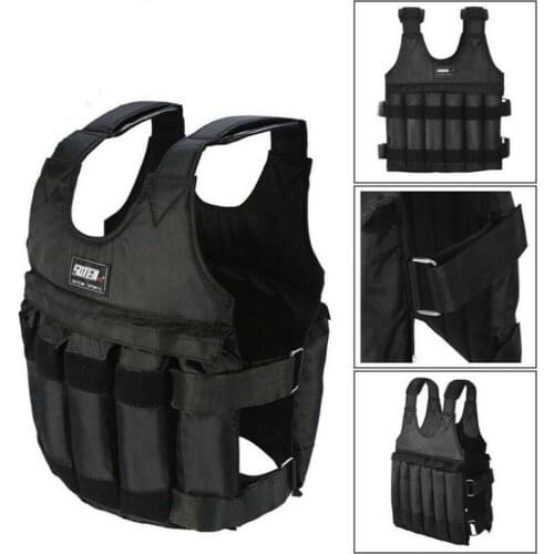 50 kg Men Women Workout Adjustable Weight Vest Weighted Training Exercise Sports Boxing Fitness Outdoor (Weights Not Included)