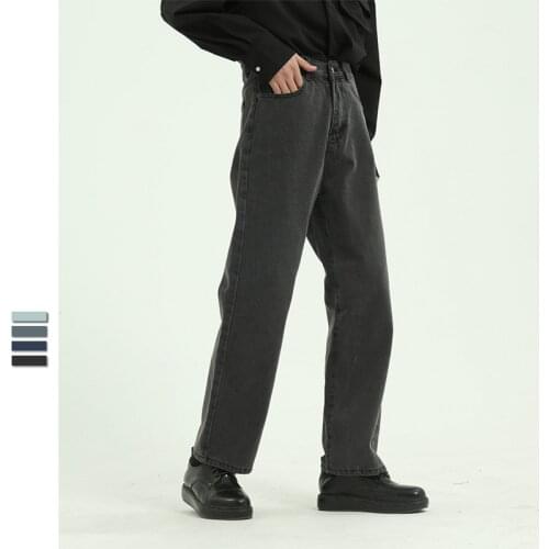 2021 New 4 Colors Retro Casual Classic Straight Jeans Pants Male Women Streetwear Hip Hop Denim Trousers Japan Korea Style Pant