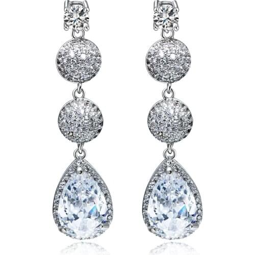 New White Color Wedding earrings Setting wiht Cubic Zirconia Stone Fashion Engagement Earrings Free Shipping