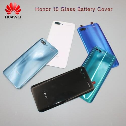 Original Glass Housing For Huawei honor 10 Battery Cover With Camera Lens + Logo For Honor COL-L29 Back Cover Replacement Parts