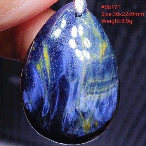 Genuine Natural Blue Pietersite Round Pendant Women Men 52*5mm Pietersite Namibia Necklace Jewelry AAAAAA