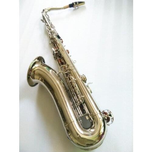 High quality B flat tenor saxophone Professional Music instrument white nickel silver Tenor saxophone performance