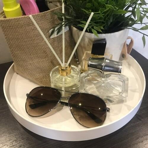 Simple Nordic Solid Color Round Storage Tray Portable Bedroom Table Decorative Cosmetics Jewelry Sundries Display Organizer