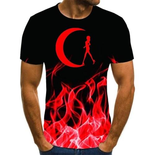 Factory direct fashion summer mens t-shirt hand-painted ink painting printing casual T-shirt mens clothing t-shirt for men