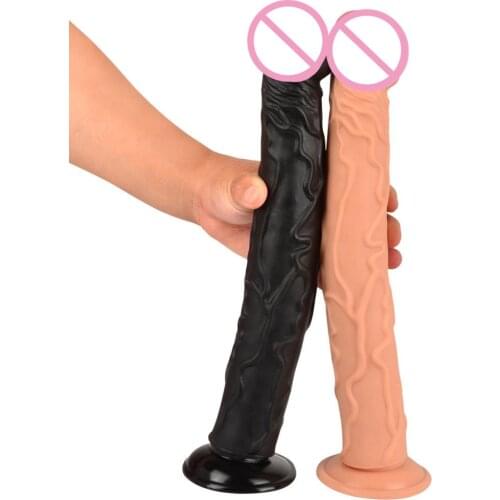 12.78inch/35cm Realistic Dildos Sex Toys For Women Gray Flexible Soft Huge Penis with Strong Suction Cup Flesh Horse Dildos