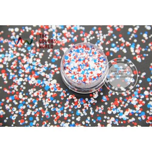 RMP321-338 Mix Colors and Round Dot shapes Glitter for nail art makeup and DIY decoration