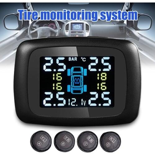 Car Tire Pressure Monitoring System TPMS Digital Display Adjustable Screen 4 Sensors Car Styling