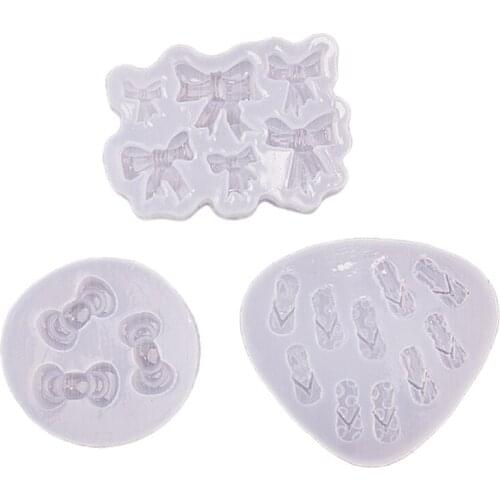 T8DE Bowknot Slippers Earrings Epoxy Resin Mold Ear Studs Silicone Mould DIY Crafts Jewelry Necklace Pendant Mold