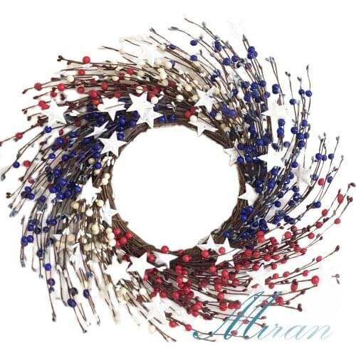 2020 Independence Day 21inch New hot pip berry door wreath flower garland for Christmas day,home decoration