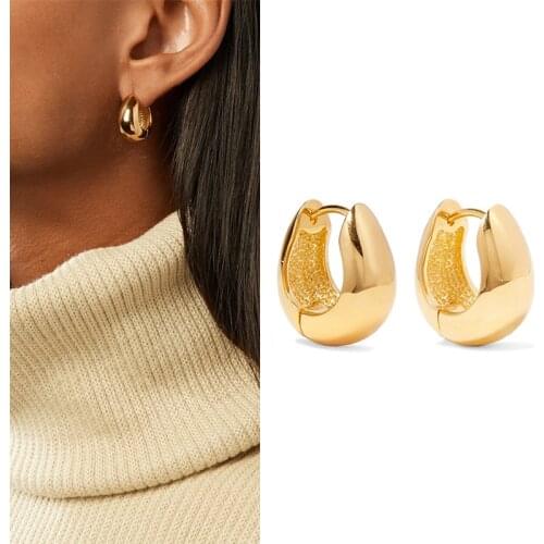Metal Wind Ear Hook Copper Nail Button Type Womens Earrings Dual-color Optional Street Trendy Ear Nails