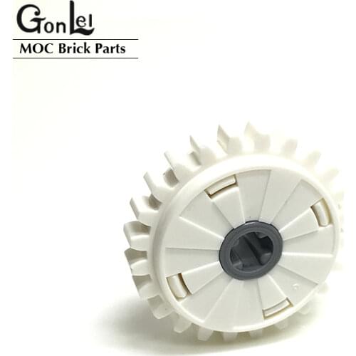 10Pcs/lot High-Tech Gear 24 Tooth Clutch with Dark Bluish Gray Center MOC Building Blocks Brick Toy Gears Compatible with 76244
