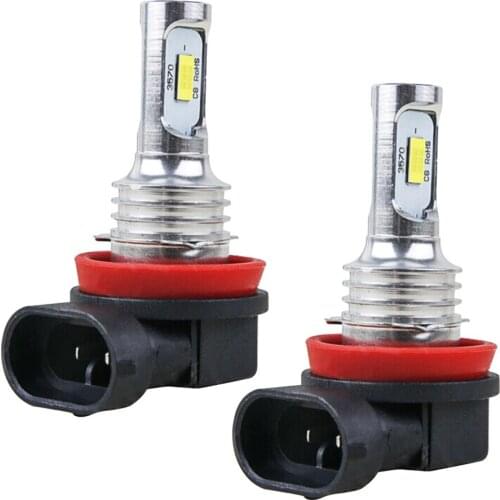 2pcs H11 Led Fog Light Driving Bulb 12/24v Fog Lamp Headlamp 36000lm White 6000k Car Headlight Car Replacement Accessories