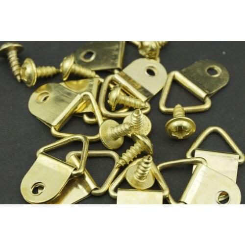 20 PCS/Lot Brass Plated Tone Unwelded Metal D Rings Connect Buckle & 20PCS Screws Free Shipping