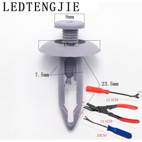 200pcs7.5mm Hole Plastic Rivet Clips Suitable for Car Door Trim Panel Fender Clip Auto Repair Parts Car Bumper Retainer Fastener