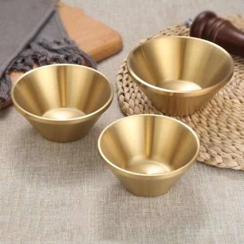 304 Double-Layer Stainless Steel Golden Cone Bowl Restaurant Dessert Bowl Salad Bowl Shaved Ice Cup Korean Tableware Rice Bowl