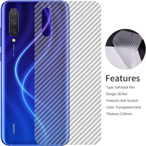 5pcs/lot 3D Carbon Fiber cover Sticker Back Screen Protector For Xiaomi Mi A3 CC9 CC9e 9T Pro Mi 9 Lite Redmi Note 8 Pro 8T