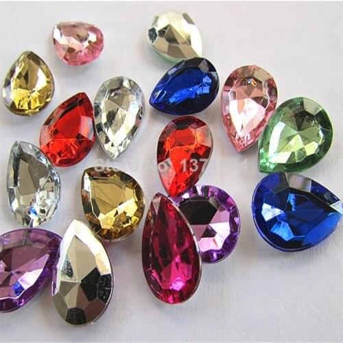 Wholesale 50 pcs18mmx13mm Drop shape, no holes DIY handmade accessories rhinestone decorative plastic resin material accessories